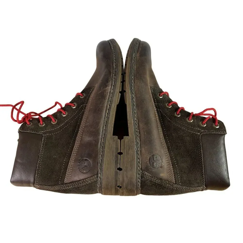 Timberland Boots Junior Boys 6 Classic Inch 8296R Brown Leather Zip Up Winter